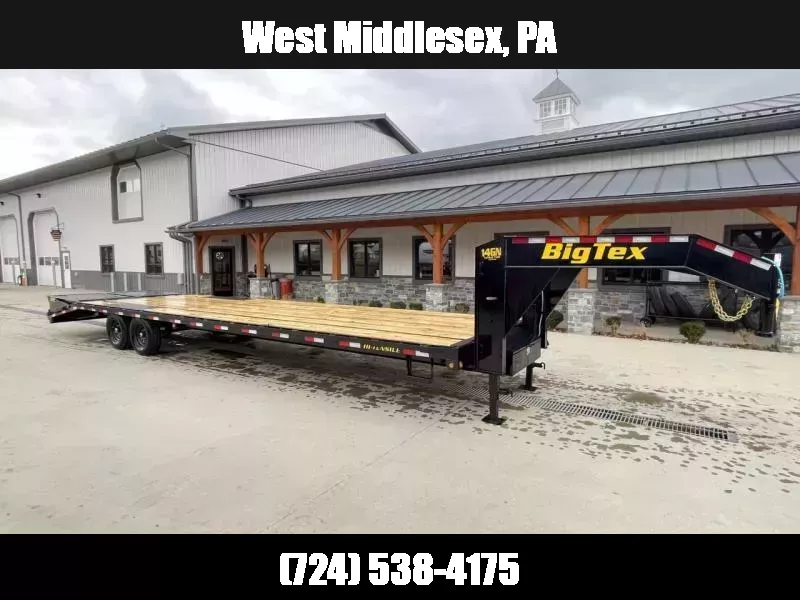 2026 Big Tex Trailers 14GN 102x25' HD Gooseneck Beavertail Deckover Trailer 15900# GVW * STAND UP RAMPS * 12" PIERCED I-BEAM FRAME * DUAL JACKS * TOOLBOX