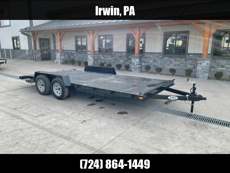 2022 AMO 7x16' Steel Deck Car Trailer 7000# GVW * LED TAIL LIGHTS