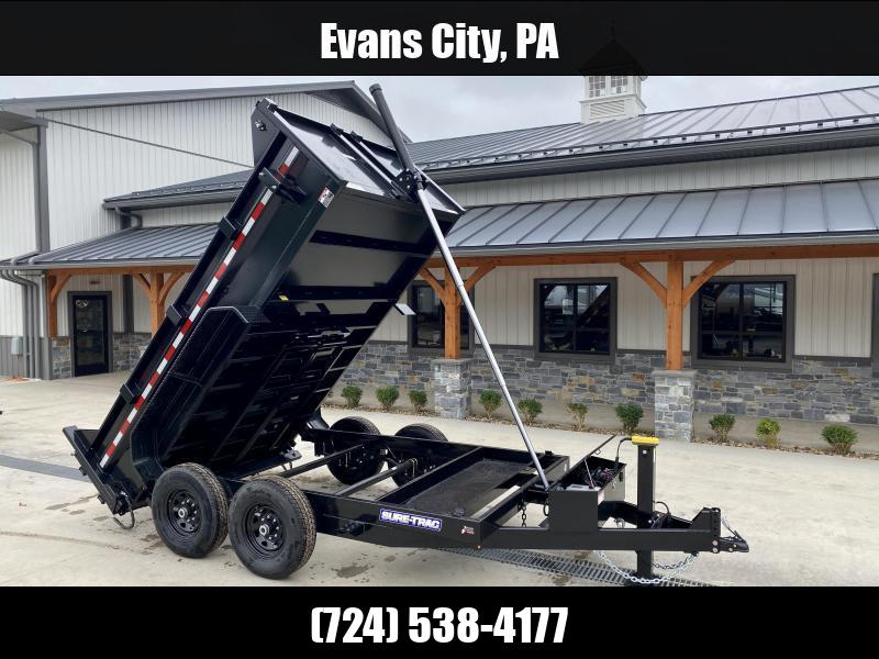 2025 Sure-Trac 7x12' Dump Trailer 14000# GVW * HYDRAULIC JACK * DELUXE TARP KIT * TELESCOPIC HOIST * FRONT/REAR BULKHEAD * INTEGRATED KEYWAY * 2' SIDES * UNDERBODY TOOL TRAY * ADJUSTABLE COUPLER * COMBO GATE 1750184072