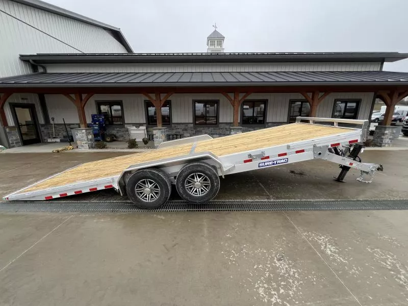 2026 Sure Trac 7x22' Aluminum Power Tilt Car Hauler Trailer 14000# GVW * POWER TILT * ALUMINUM TOOLBOX * 8" CHANNEL FRAME * REMOVABLE FENDERS * ALUMINUM WHEELS * 12K DROP JACK * ADJUSTABLE COUPLER * 4" CHANNEL CROSSMEMBERS