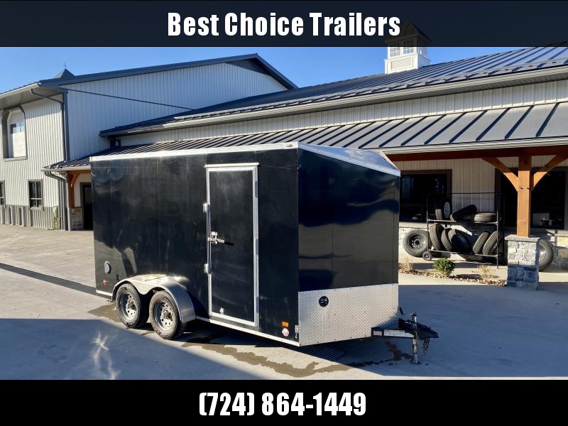 USED 2018 Bravo Trailers 7x14' Enclosed UTV Cargo Trailer 7000# GVW * BLACK IN COLOR * 7' UTV INTERIOR HEIGHT * RAMP DOOR * RV SIDE DOOR * V-NOSE * RAMP FLAP EXTENSION * D-RINGS * SPARE * SCREWLESS EXTERIOR USED 2018 Bravo Trailers 7x14' Enclosed UTV Cargo Trailer 7000# GVW * BLACK IN COLOR * 7' UTV INTERIOR HEIGHT * RAMP DOOR * RV SIDE DOOR * V-NOSE * RAMP FLAP EXTENSION * D-RINGS * SPARE * SCREWLESS EXTERIOR
