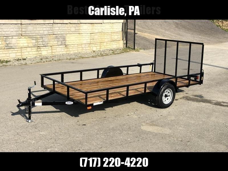 2026 AMO 6.5x14' Angle Iron Utility Landscape Trailer w/ Gate 2990# GVW * A-FRAME TONGUE * 4' GATE * TREATED WOOD FLOOR * A-FRAME JACK * 15" RADIAL TIRES * SPRING ASSITED GATE * FOLD IN GATE * TUBE GATE CROSSMEMBERS 1750184069