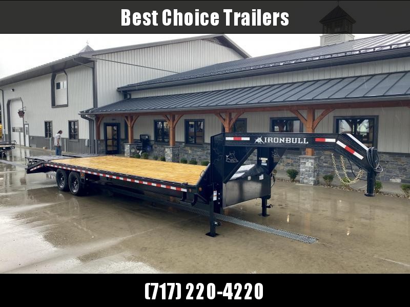 2022 Ironbull 102x28' Gooseneck Deckover 14000# GVW * FULL WIDTH RAMPS * 12" I-BEAM FRAME * RUBRAIL/STAKE POCKETS/PIPE SPOOLS/D-RINGS * DUAL JACKS * FULL TOOLBOX * TUBE SIDE RAIL * DEXTER'S * IRONCLAD WARRANTY * CLEARANCE 2022 Ironbull 102x28' Gooseneck Deckover 14000# GVW * FULL WIDTH RAMPS * 12" I-BEAM FRAME * RUBRAIL/STAKE POCKETS/PIPE SPOOLS/D-RINGS * DUAL JACKS * FULL TOOLBOX * TUBE SIDE RAIL * DEXTER'S * IRONCLAD WARRANTY * CLEARANCE