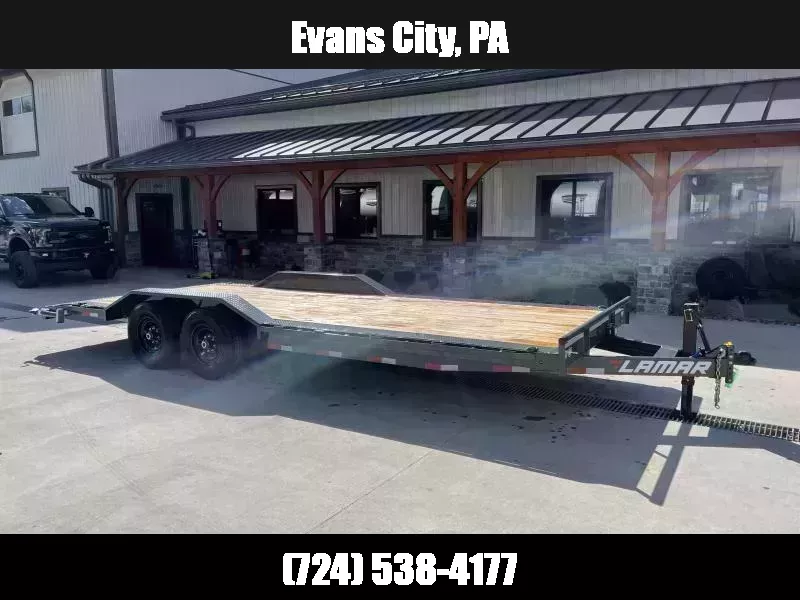 2026 Lamar 102x22' Car Hauler Trailer 14000# GVW * TOOLBOX * 4' DOVETAIL * WINCH PLATE * D-RINGS * REAR JACKSTANDS * CHARCOAL * 102" DECK * DRIVE OVER FENDERS 1761681644
