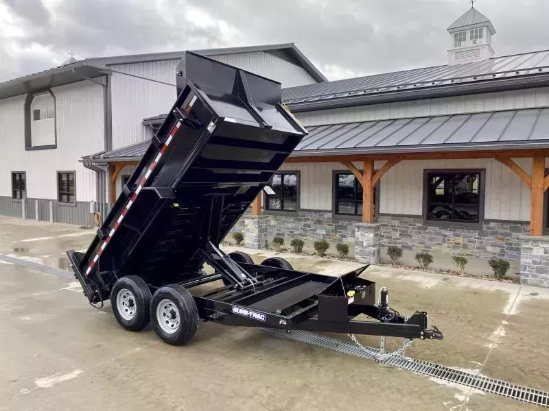 2026 Sure-Trac 7x12' Dump Trailer 12000# GVW * DELUXE TARP KIT * SCISSOR HOIST * FRONT/REAR BULKHEAD * INTEGRATED KEYWAY * 2' SIDES * UNDERBODY TOOL TRAY * ADJUSTABLE COUPLER * 110V CHARGER * UNDERMOUNT RAMPS * COMBO GATE * 7K DROP LEG JACK