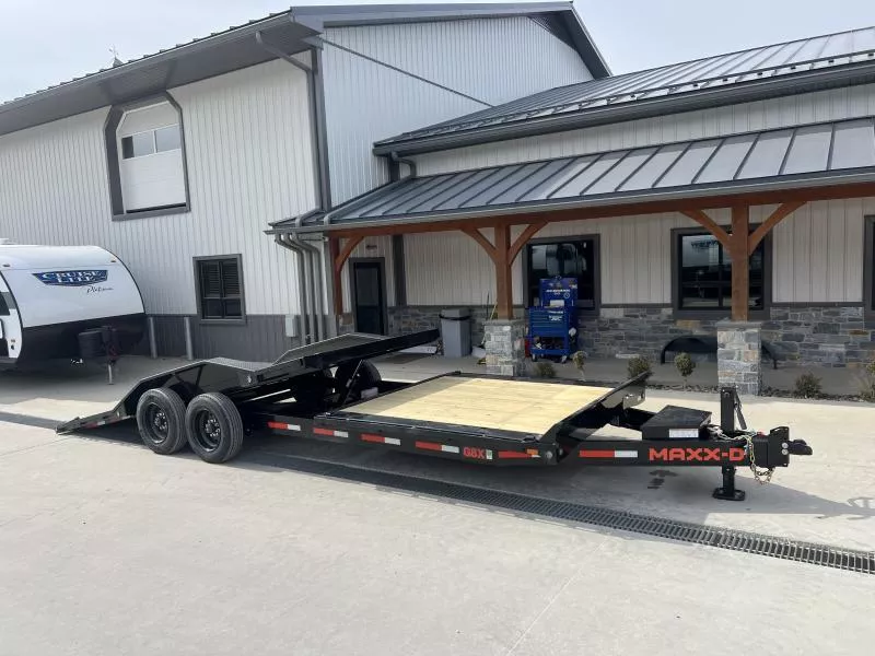 2026 MAXXD 102x24' G8X Full Deck Gravity Tilt Equipment Trailer 16000# GVW * DEXTER 8000# AXLES * 102" DECK / DRIVE OVER FENDERS * 17.5" 18-PLY TIRES * STOP/CONTROL VALVE * TORSION SUSPENSION * METALLIC GREY + PRIMER * 12" O.C C/M * TOOLBOX