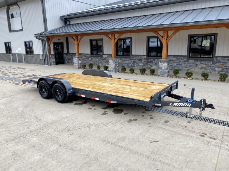 2025 Lamar 7x22' Car Hauler Trailer 9990# GVW * CHARCOAL POWDERCOATING * 7K DROP LEG JACK * CHANNEL C/M * ADJUSTABLE COUPLER * RUBRAIL
