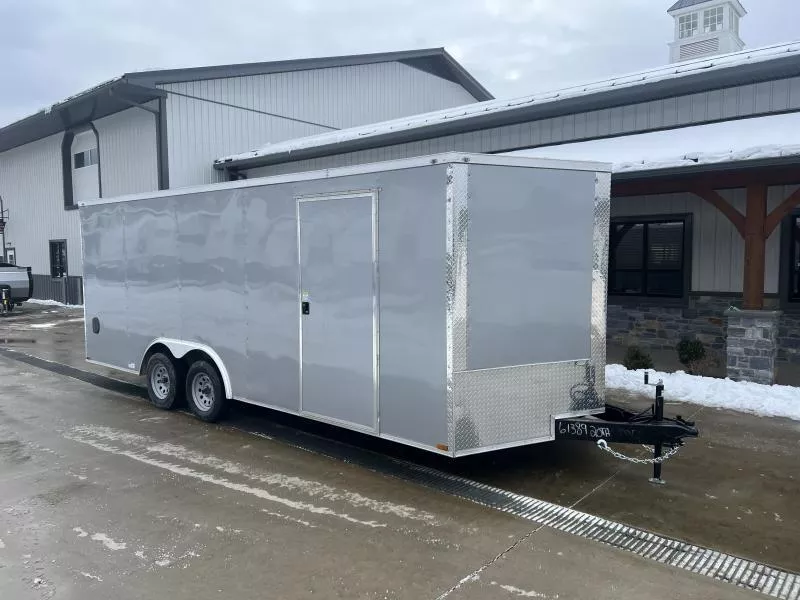 2026 Quality 8.5x24' Enclosed Car Hauler Trailer 9990# GVW * BLACK .080 POLYCOR EXTERIOR * 7' HEIGHT * SEMI-SCREWLESS * HD RAMP DOOR * PLYWOOD WALLS & FLOORS * TUBE WALL AND CEILING STUDS * LED LIGHTS * 16" O.C. WALL AND FLOORS * RV DOOR * V-NOSE