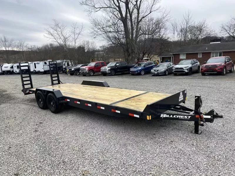 2025 Hillcrest Trailers 7x24 Equipment Trailer 14000 GVW * HD RAMPS * D-RINGS/STAKE POCKETS * ADJUSTABLE COUPLER * 12K JACK * CHARCOAL POWDER COAT