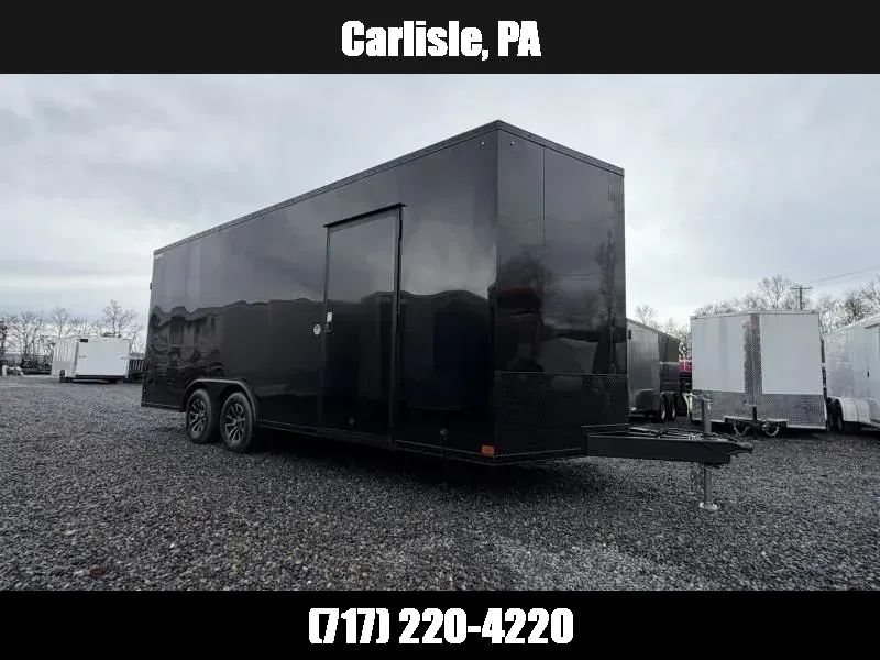 2026 ITI Cargo 8.5x20 Enclosed Car Hauler Trailer 7000# GVW * ALUMINUM WHEELS * WHITE BLACKOUT EXTERIOR * SCREWLESS EXTERIOR * 7' HEIGHT * 1 PC ALUMINUM ROOF * TRUCKBED LINER ON TONGUE/SILLS * UNDERCOATED * TRIPLE TUBE TONGUE 1775508480