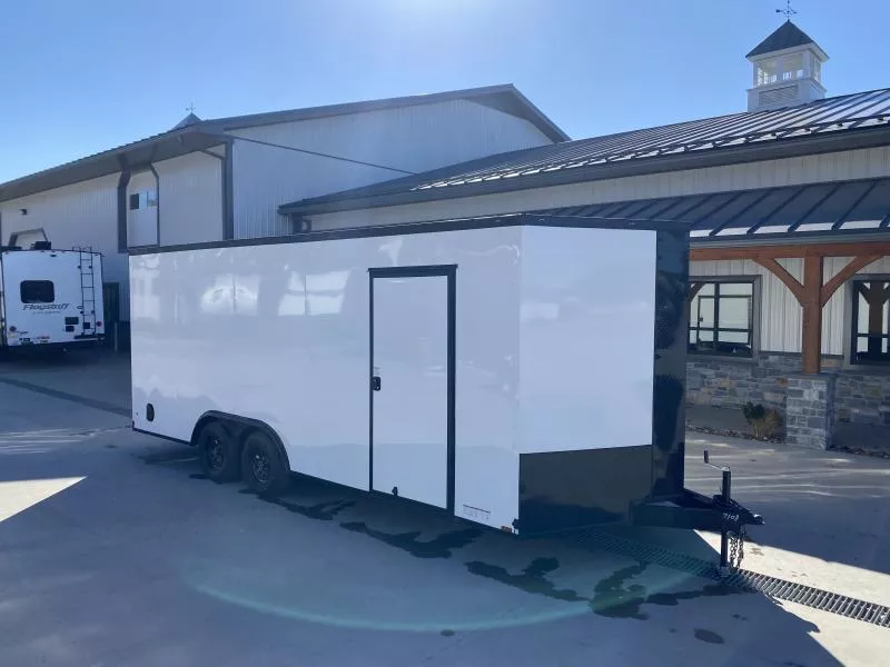 2026 Xtreme Cargo 8.5x20 Enclosed Car Hauler Trailer 7000# GVW * 7' HEIGHT UTV PKG * WHITE BLACKOUT PACKAGE * .080 POLYCOR SEMI-SCREWLESS * RV DOOR * PLYWOOD WALLS AND FLOOR * TUBE STUDS * D-RINGS * 6" TUBE FRAME