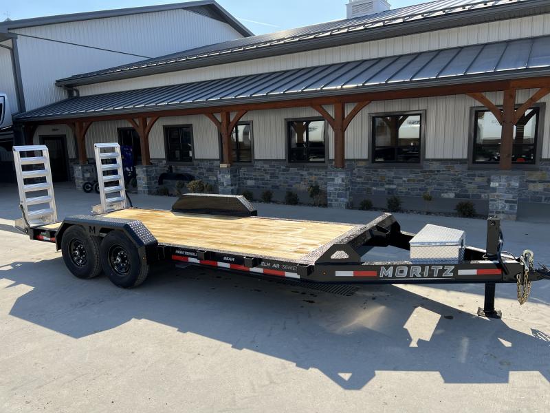 2025 Moritz 7x18' Equipment Trailer 14000# GVW * DEXTER AXLES * TORSION SUSPENSION * WET COAT PAINT * 8" I-BEAM FRAME * ALUMINUM RAMPS & TOOLBOX * 4-BOLT COUPLER * DROP AXLES
