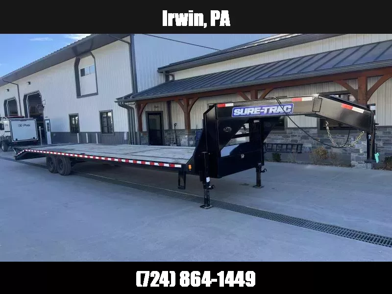 2023 Sure-Trac 102x35' Gooseneck Beavertail Deckover Trailer 15000# GVW * DUAL JACKS * FULL TOOLBOX * FULL WIDTH RAMPS * 12" I-BEAM * PIERCED FRAME * (10) 4" D-RINGS/RUBRAIL/STAKES/PIPE SPOOLS * CROSS TRAC BRACING 1761147245