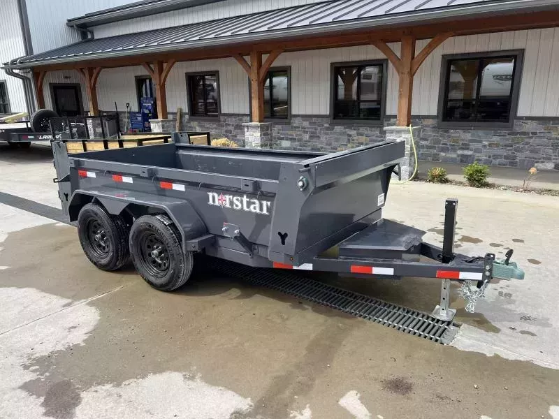 2026 Ironbull 5x10' Dump Trailer 7000# GVW * TARP KIT * 10GA FLOOR * 20" SIDES * FRONT/REAR BULKHEAD * UNDERMOUNT RAMPS * 7K DROP LEG JACK * 110V CHARGER * CHARCOAL