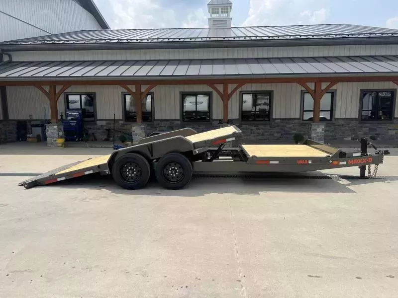 2026 MAXXD 7x24' G8X Gravity Tilt Equipment Trailer 17500# GVW * DEXTER 8000# AXLES * TOOLBOX * 17.5" SOLID WHEEL 18-PLY RUBBER * STOP/CONTROL VALVE * TORSION SUSPENSION * METALLIC GREY * 12" O.C C/M