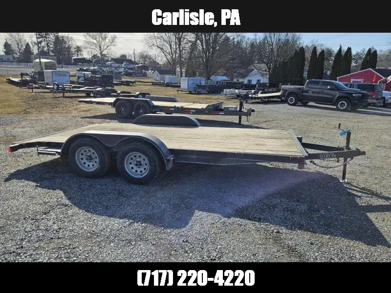 USED Quality 7x16' Wood Deck Car Hauler Trailer 7000# GVW 1769612600