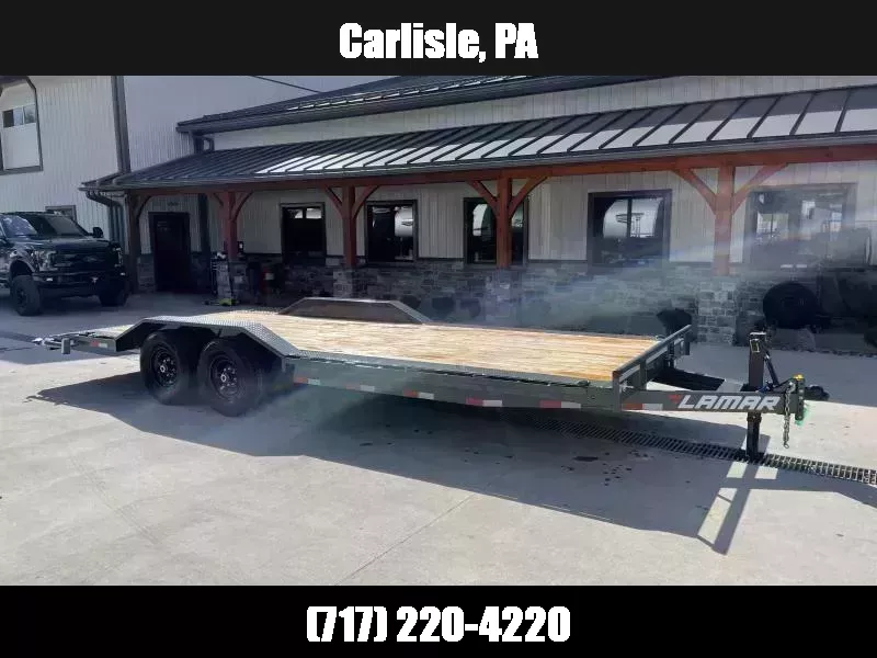 2026 Lamar 102x22' Car Hauler Trailer 14000# GVW * TOOLBOX * 4' DOVETAIL * WINCH PLATE * D-RINGS * REAR JACKSTANDS * CHARCOAL * 102" DECK * DRIVE OVER FENDERS 1759808391