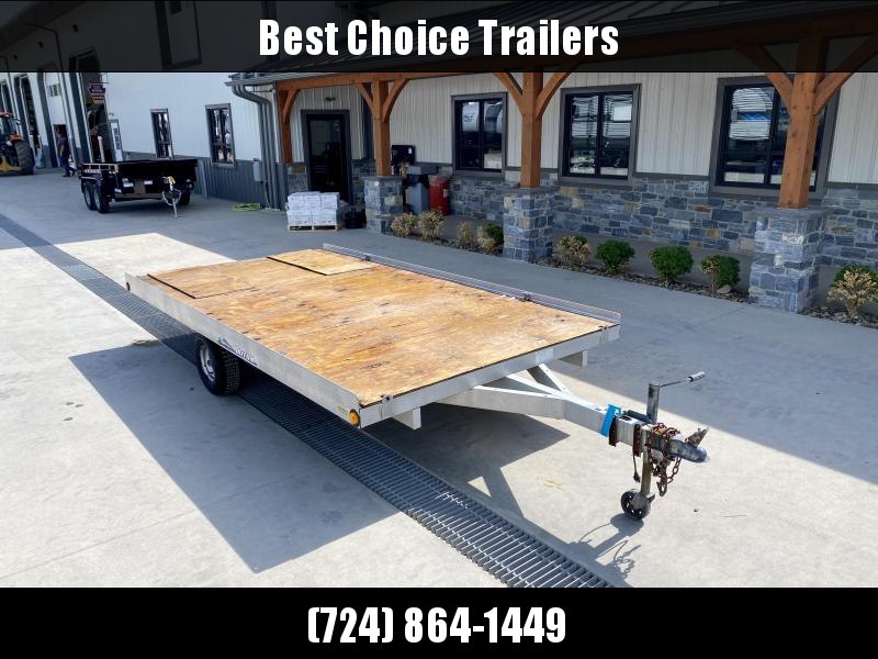 USED 2004 Triton 78"x12' Deckover Snowmobile Trailer 2995# GVW * ALUMINUM * WOODEN DECK * SLIDE OUT RAMPS * TIE DOWNS USED 2004 Triton 78"x12' Deckover Snowmobile Trailer 2995# GVW * ALUMINUM * WOODEN DECK * SLIDE OUT RAMPS * TIE DOWNS