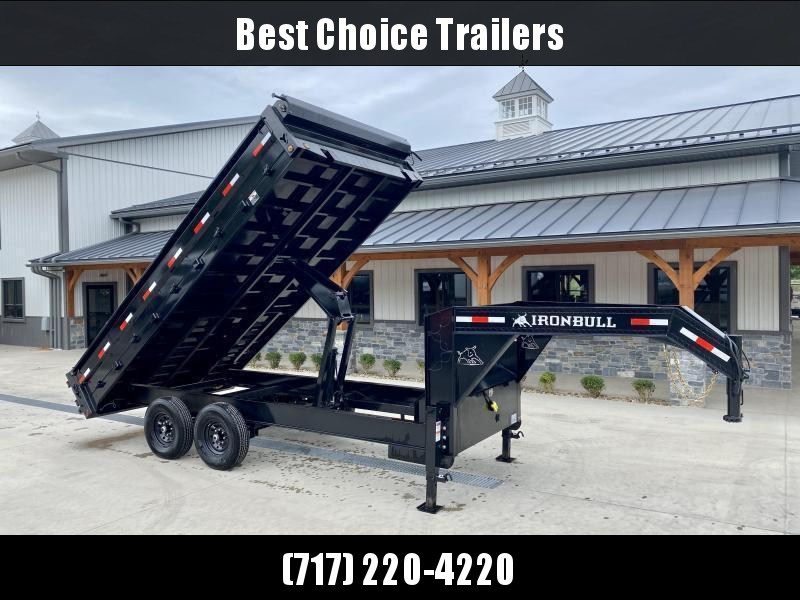 2023 Ironbull 8x16' Gooseneck Deckover Dump Trailer 14000# GVW * TARP KIT * I-BEAM FRAME * BED RUNNERS * FULL FRONT TOOLBOX * DUAL JACKS * FOLD DOWN SIDES * OVERSIZE 5x20 SCISSOR * INTGRATED KEYWAY/10GA WALLS 2023 Ironbull 8x16' Gooseneck Deckover Dump Trailer 14000# GVW * TARP KIT * I-BEAM FRAME * BED RUNNERS * FULL FRONT TOOLBOX * DUAL JACKS * FOLD DOWN SIDES * OVERSIZE 5x20 SCISSOR * INTGRATED KEYWAY/10GA WALLS