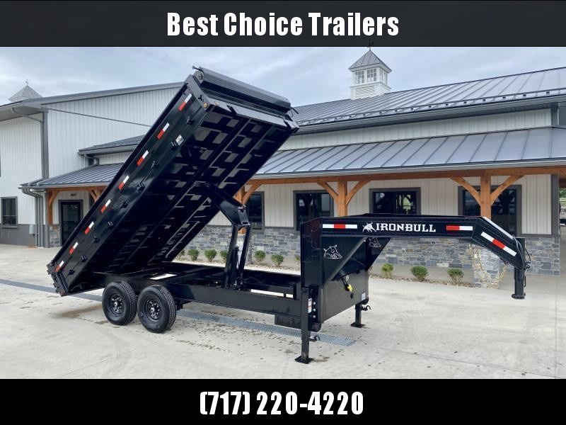 2023 Ironbull 8x16' Gooseneck Deckover Dump Trailer 14000# GVW * TARP KIT * I-BEAM FRAME * BED RUNNERS * FULL FRONT TOOLBOX * DUAL JACKS * FOLD DOWN SIDES * OVERSIZE 5x20 SCISSOR * INTGRATED KEYWAY/10GA WALLS 2023 Ironbull 8x16' Gooseneck Deckover Dump Trailer 14000# GVW * TARP KIT * I-BEAM FRAME * BED RUNNERS * FULL FRONT TOOLBOX * DUAL JACKS * FOLD DOWN SIDES * OVERSIZE 5x20 SCISSOR * INTGRATED KEYWAY/10GA WALLS