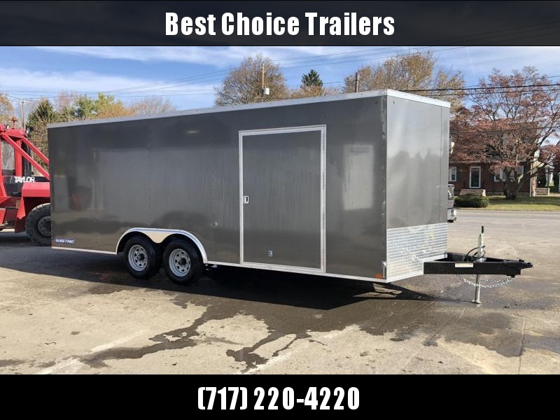 2020 Sure-Trac 8.5x20' Enclosed Car Hauler Trailer 7000# GVW * BLACK EXTERIOR * V-NOSE * RAMP * .030 SEMI-SCREWLESS EXTERIOR * 16" O.C. C/M * TUBE STUDS * 48" RV DOOR * SET BACK JACK * UNDERCOATED * BULLET LED'S 2020 Sure-Trac 8.5x20' Enclosed Car Hauler Trailer 7000# GVW * BLACK EXTERIOR * V-NOSE * RAMP * .030 SEMI-SCREWLESS EXTERIOR * 16" O.C. C/M * TUBE STUDS * 48" RV DOOR * SET BACK JACK * UNDERCOATED * BULLET LED'S