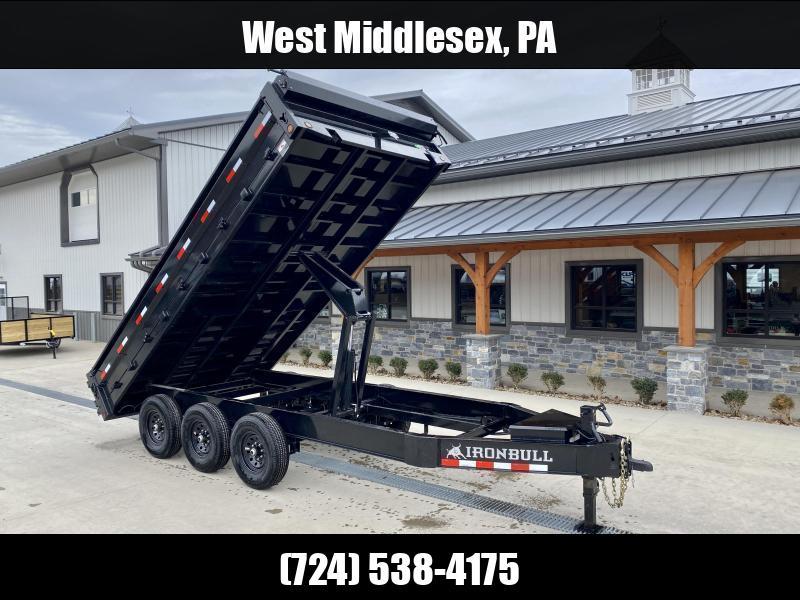 2025 Ironbull 8x16' Deckover Dump Trailer 21000# GVW * TRIPLE AXLE * TARP KIT * 10" I-BEAM FRAME * BED RUNNERS * 12K JACK * FOLD DOWN SIDES * OVERSIZE 5x20 SCISSOR * INTGRATED KEYWAY/10GA WALLS * IRONCLAD WARRANTY 1750183913
