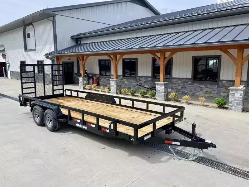 2026 Sure-Trac 7x20 Tube Top Utility Landscape Trailer 9900# GVW * 5' GATE UPG * PROFESSIONAL LANDSCAPE SERIES * HD REINFORCED GATE+SPRING ASSIST * 5" TONGUE & FRAME * 7K JACK * 2X3" TUBE TOP RAIL * SPARE MOUNT * PROTECTED WIRING * STAKE POCKETS