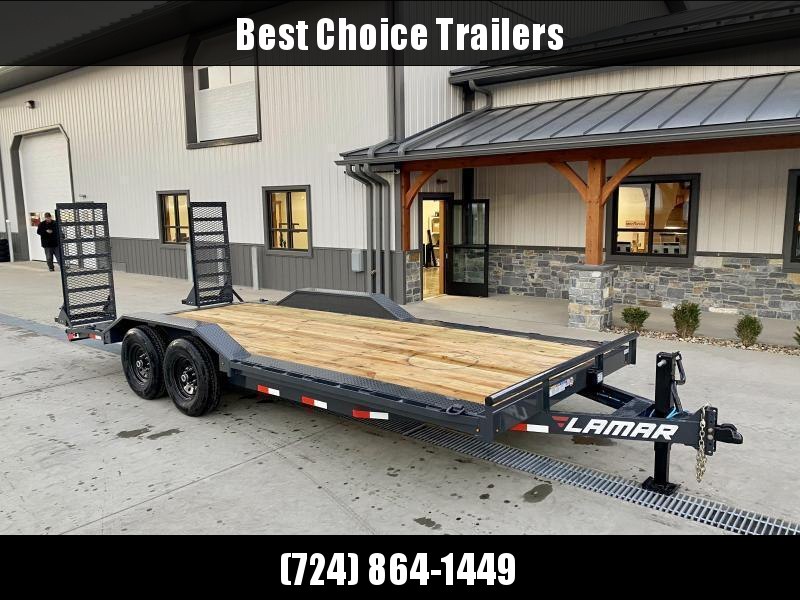 2021 Lamar 102x20' Equipment Trailer 16000# GVW * DELUXE RAMPS * CHARCOAL * 102" DECK * DRIVE OVER FENDERS * CHARCOAL * 17.5" RUBBER * OIL BATH 2021 Lamar 102x20' Equipment Trailer 16000# GVW * DELUXE RAMPS * CHARCOAL * 102" DECK * DRIVE OVER FENDERS * CHARCOAL * 17.5" RUBBER * OIL BATH