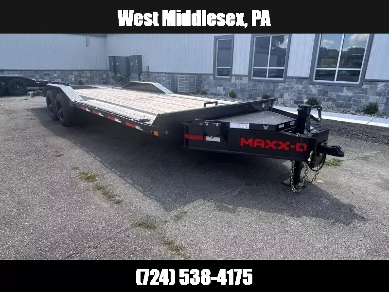 2025 MAXXD 102x24' H9X Super Duty Car Hauler Trailer 22000# GVW * 10000# TORSION SUPER SINGLE AXLES * 12" O.C. I-BEAM CROSSMEMBERS & ENGINEERED FRAME * 235/17.5" 18-PLY TIRES * OVERSIZE TOOLBOX * METALLIC GREY * WINCH PLATE * 5' DOVE 1757950300