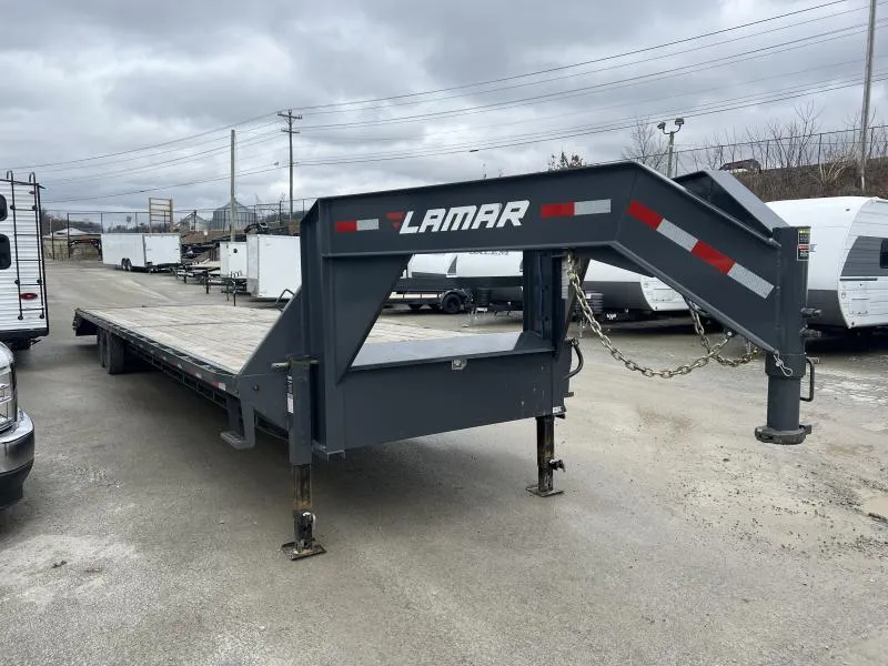 2025 Lamar Trailers 102x40' HD Gooseneck Deckover Trailer 12000# GVW * 12" I-BEAM * FULL WIDTH RAMPS * FRONT TOOLBOX * DUAL JACKS * CHARCOAL