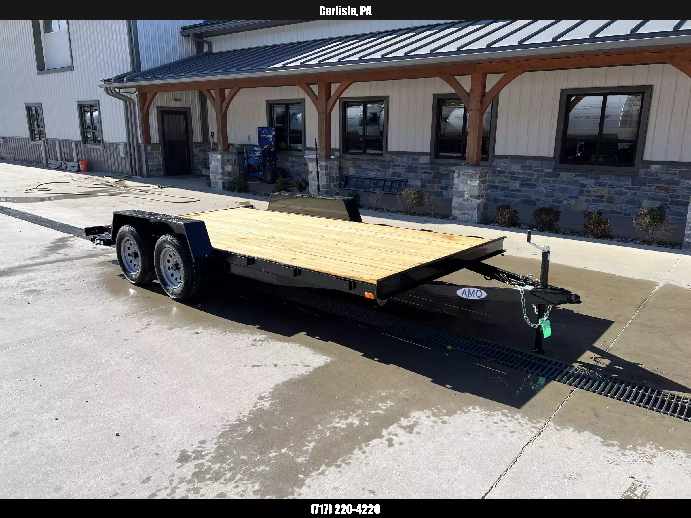 2026 AMO 7x16' Wood Deck Car Trailer 7000# GVW * LED TAIL LIGHTS