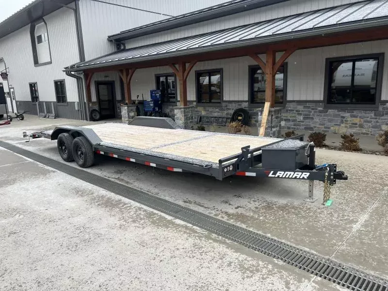2026 Lamar 102x24' Buggy Car Hauler Trailer 9990# GVW * TOOLBOX * REAR JACKSTANDS * 6 D-RINGS * 6" CHANNEL FRAME * 102" DECK * DRIVE OVER FENDERS * DROP LEG JACK * ADJUSTABLE COUPLER * RUBRAIL