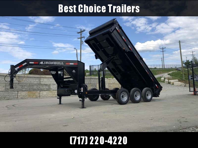 2020 Ironbull 7x16' Gooseneck Dump Trailer 21000# GVW * TARP KIT * SCISSOR HOIST * STACKED I-BEAM FRAME * DUAL 12K JACKS * FULL WIDTH TOOLBOX * 6" TUBE BEDFRAME * 10GA WALLS W/ KEYWAY * COMBO GATE * UNDERBODY BED RUNNERS 2020 Ironbull 7x16' Gooseneck Dump Trailer 21000# GVW * TARP KIT * SCISSOR HOIST * STACKED I-BEAM FRAME * DUAL 12K JACKS * FULL WIDTH TOOLBOX * 6" TUBE BEDFRAME * 10GA WALLS W/ KEYWAY * COMBO GATE * UNDERBODY BED RUNNERS