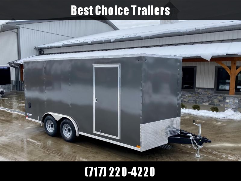 2022 ITI Cargo 8.5x16 Enclosed Cargo Trailer 9990# GVW * BARN DOORS * CHARCOAL EXTERIOR * .030 SEMI-SCREWLESS * RV DOOR * 1 PC ROOF * 3/8" WALLS * 3/4" FLOOR * TRIPLE TUBE TONGUE * 6'6" INTERIOR * 24" STONEGUARD * HIGH GLOSS PAINTED FRAME 2022 ITI Cargo 8.5x16 Enclosed Cargo Trailer 9990# GVW * BARN DOORS * CHARCOAL EXTERIOR * .030 SEMI-SCREWLESS * RV DOOR * 1 PC ROOF * 3/8" WALLS * 3/4" FLOOR * TRIPLE TUBE TONGUE * 6'6" INTERIOR * 24" STONEGUARD * HIGH GLOSS PAINTED FRAME