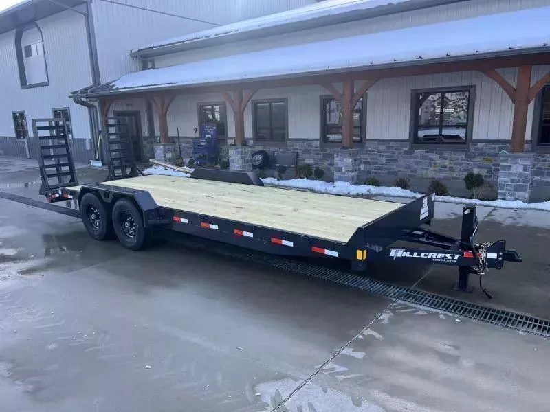 2025 Hillcrest Trailers 7x18 Equipment Trailer 14000 GVW * HD RAMPS * D-RINGS/STAKE POCKETS * ADJUSTABLE COUPLER * 12K JACK * CHARCOAL POWDER COAT
