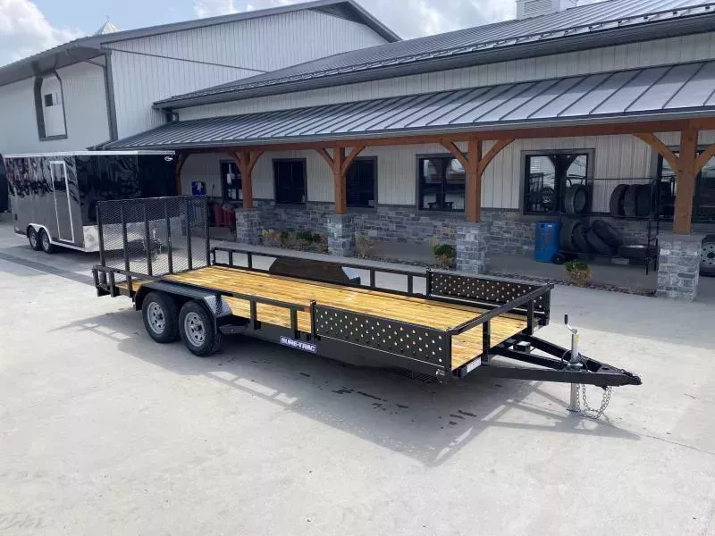 2026 Sure-Trac 7x20' Tube Top ATV Side Ramps Utility Landscape Trailer 7000# GVW * SIDE RAMPS * SET BACK JACK * SPRING ASSIST RAMPS * FOLD IN GATE * SPARE MOUNT * WIRING IN CONDUIT * POWDER COAT * TUBE TOP * STAKE POCKETS * TUBE BUMPER * HD FENDERS