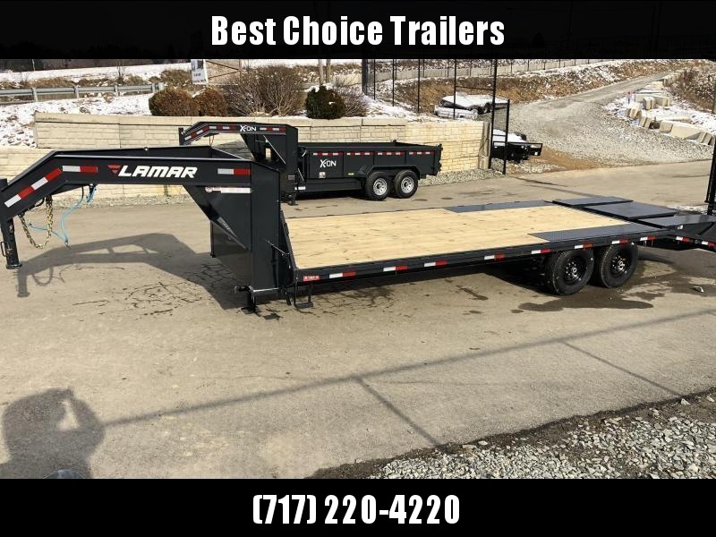 2020 Lamar 102x23+5' HD Gooseneck Beavertail Deckover Trailer 14000# GVW * 12" I-BEAM FRAME * FRONT TOOLBOX * DUAL JACKS * SPARE TIRE * FLIPOVER RAMPS 2020 Lamar 102x23+5' HD Gooseneck Beavertail Deckover Trailer 14000# GVW * 12" I-BEAM FRAME * FRONT TOOLBOX * DUAL JACKS * SPARE TIRE * FLIPOVER RAMPS