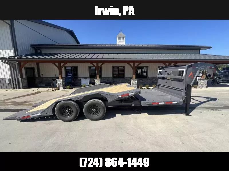 2026 RawMaxx 102x22' Gooseneck Gravity Tilt Equipment Trailer 14000# GVW * 102" DECK/DRIVE OVER FENDERS * SPLIT DECK TILT * 8" I-BEAM FRAME * TORSION SUSPENSION * TOOLBOX * WINCH PLATE + ROLLER * DEXTER'S * RUBRAIL/POCKETS/D-RINGS/X-TRACK 1758292545