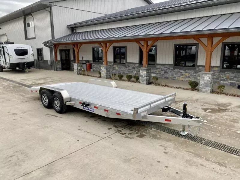 2026 Sure Trac 7x22' Aluminum Car Hauler Trailer 9990# GVW * EXTRUDED ALUMINUM FLOOR * 5200# AXLES * HEAVY DUTY 8" FRAME * DROP LEG JACK * ALUMINUM WHEELS * REMOVABLE FENDERS * CHANNEL C/M