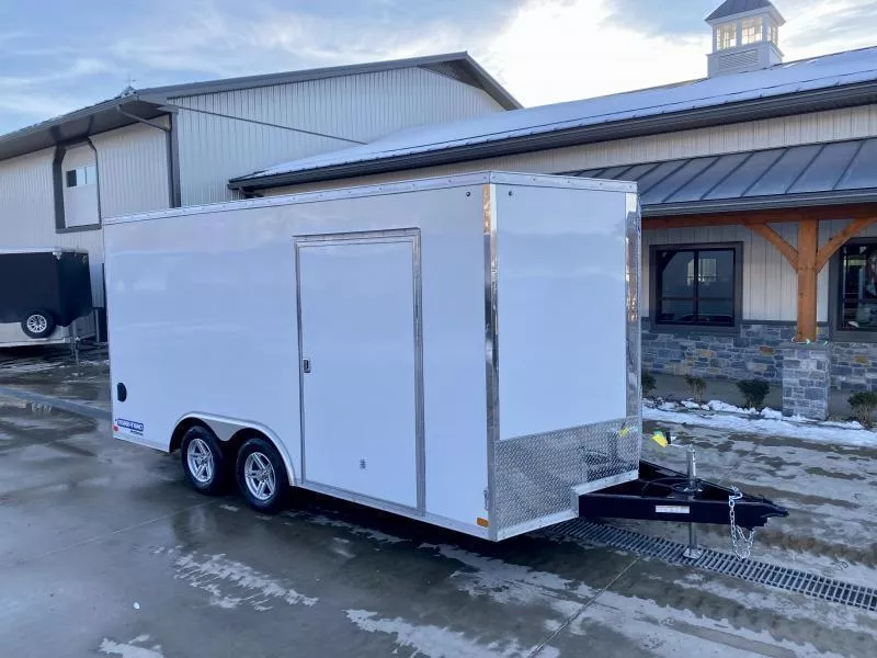 2026 Sure-Trac 8.5x16' Enclosed Cargo Trailer 7000# GVW * WHITE * PRO SERIES * TORSION * BACKUP LIGHTS * SCREWLESS * 1 PIECE ALUMINUM ROOF * TUBE STUDS * ALUMINUM WHEELS