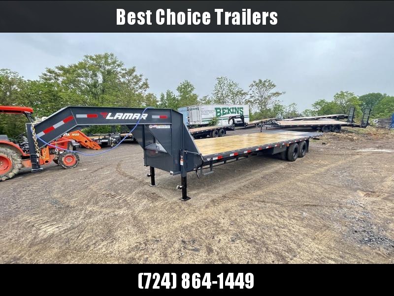 2022 Lamar 102x32' Gooseneck Hydraulic Dovetail Deckover Trailer 22000# * 9' HYDRAULIC DOVETAIL * CHARCOAL * 12" / 19# I-BEAM * DEXTER TANDEM DUALS * FRONT TOOLBOX / DUAL JACKS * UNDER FRAME BRIDGE 2022 Lamar 102x32' Gooseneck Hydraulic Dovetail Deckover Trailer 22000# * 9' HYDRAULIC DOVETAIL * CHARCOAL * 12" / 19# I-BEAM * DEXTER TANDEM DUALS * FRONT TOOLBOX / DUAL JACKS * UNDER FRAME BRIDGE