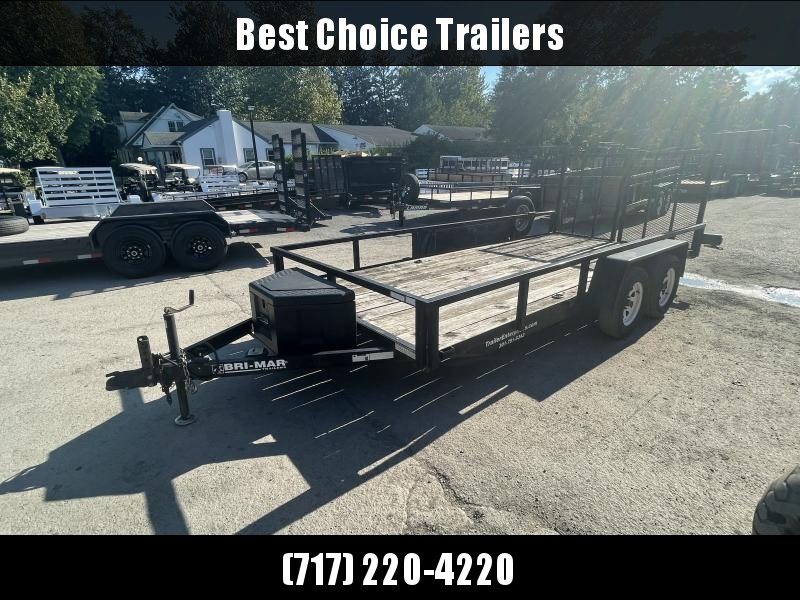 USED 2013 Bri-Mar 7x16' Utility Landscape Trailer 7000# GVW * TUBE TOP * SPLIT GATE * ADJUSTABLE COUPLER * EXTENDED TONGUE * TOOLBOX USED 2013 Bri-Mar 7x16' Utility Landscape Trailer 7000# GVW * TUBE TOP * SPLIT GATE * ADJUSTABLE COUPLER * EXTENDED TONGUE * TOOLBOX