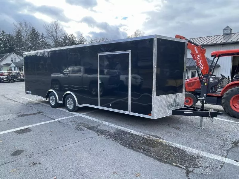2026 Sure-Trac 8.5x24' Deluxe Pro Series Enclosed Car Hauler Trailer 9900# GVW * CHARCOAL EXTERIOR * SPREAD AXLES/DROP TRIM * 5200# TORSION AXLES * ESCAPE HATCH * .030 SCREWLESS EXTERIOR * ALUMINUM WHEELS * 1 PC ROOF * 48" RV DOOR * HIGH OUTPUT LIGHTS