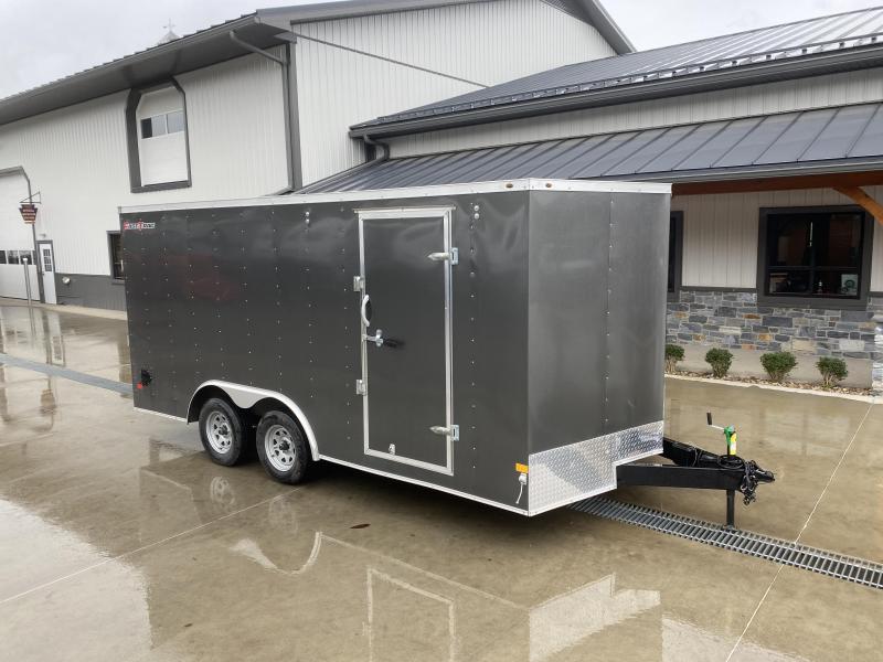 USED 2021 Wells Cargo 8.5x16' Enclosed Car Trailer 7000# GVW * CHARCOAL EXTERIOR * 6'6" INTERIOR HEIGHT * D-RINGS * RAMP DOOR * RV DOOR * RAMP FLAP EXTENSION * PLYWOOD USED 2021 Wells Cargo 8.5x16' Enclosed Car Trailer 7000# GVW * CHARCOAL EXTERIOR * 6'6" INTERIOR HEIGHT * D-RINGS * RAMP DOOR * RV DOOR * RAMP FLAP EXTENSION * PLYWOOD
