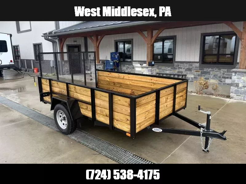 2025 AMO 78x10' High Side Utility Landscape Trailer 2990# GVW * 4-BOARD HIGH SIDE * 2' SIDES * TOOLESS GATE REMOVAL * TIE DOWNS 1762206101