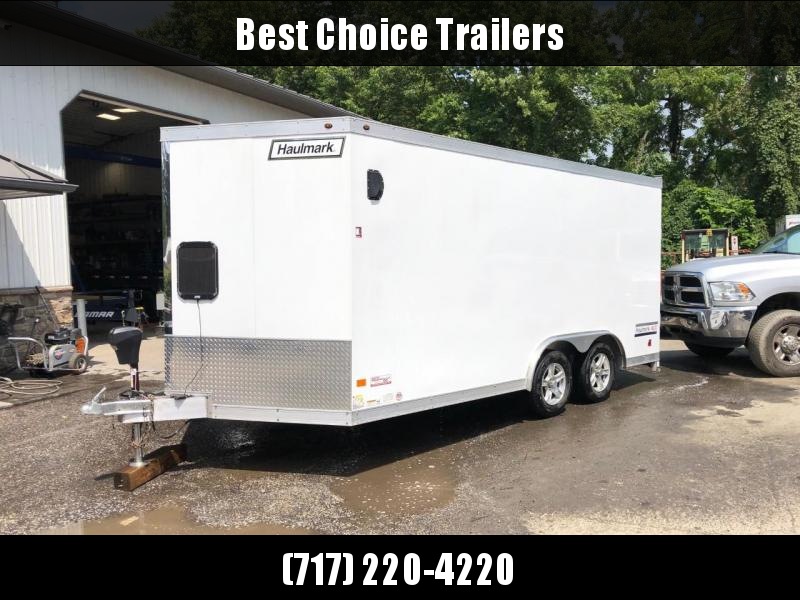 USED 2017 Haulmark 8.5x16' Enclosed Car Hauler Trailer * TORSION * ALUMINUM WHEELS * 1 PIECE ROOF * SCREWLESS EXTERIOR * POWER JACK * REAR STABILIZER JACKS * TUBE STUDS USED 2017 Haulmark 8.5x16' Enclosed Car Hauler Trailer * TORSION * ALUMINUM WHEELS * 1 PIECE ROOF * SCREWLESS EXTERIOR * POWER JACK * REAR STABILIZER JACKS * TUBE STUDS