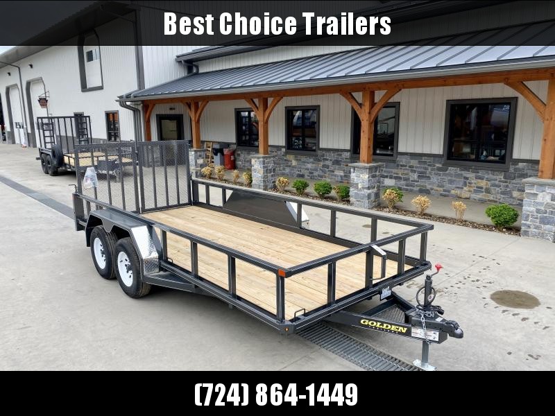 2022 Golden by Corn Pro 7x16' Tube Top Utility Landscape Trailer 7000# GVW * TUBE TOP RAIL * SPLIT GATE * CHAIN BASKET * URETHANE PAINT * TIE-DOWNS * SPARE TIRE MOUNT * LED LIGHTS * TORSION 2022 Golden by Corn Pro 7x16' Tube Top Utility Landscape Trailer 7000# GVW * TUBE TOP RAIL * SPLIT GATE * CHAIN BASKET * URETHANE PAINT * TIE-DOWNS * SPARE TIRE MOUNT * LED LIGHTS * TORSION
