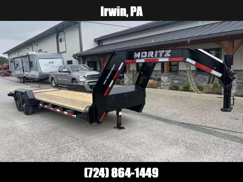 2025 Moritz 7x22' Gooseneck Power Tilt Hydraulic Tail Equipment
