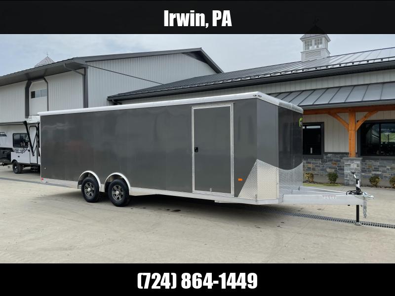 2025 NEO 8.5x24' NACX Aluminum Enclosed Car Hauler Trailer 9990# GVW * MATTE BLACK EXTERIOR * FULL ESCAPE DOOR * FINISHED WALLS/CEILING * 5200# TORSION * BULLNOSE * SPREAD AXLE * DRT REAR SPOILER * NXP RAMP * HD FRAME * ALUMINUM WHEELS 1750183929