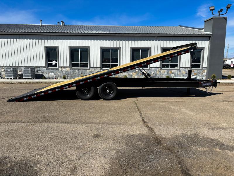 2025 Sure-Trac 102x24' Power Tilt Deckover 15000# GVW * HYDRAULIC JACK * WINCH PLATE * 10" I-BEAM MAINFRAME * 6" TUBE SIDE RAIL * RUBRAIL/STAKE POCKETS/PIPE SPOOLS/8 D-RINGS * LOW LOAD ANGLE
